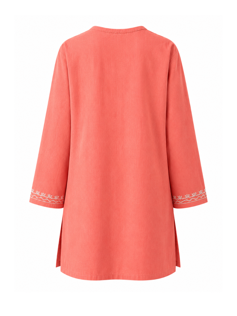 Noor : Aari embroidery summer kurti | Rose Pink